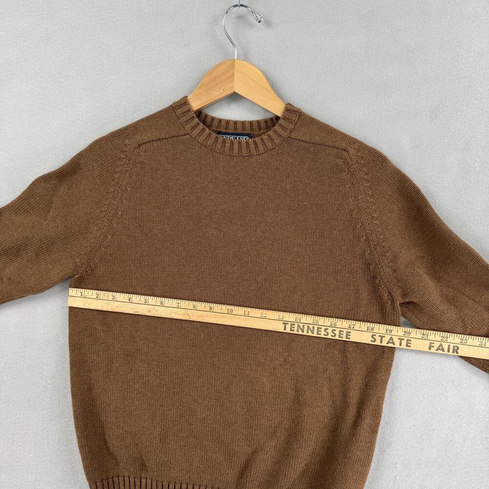 Vintage Lands End Sweater Womens Medium Brown Cotton Crewneck Raglan Knit Japan - Picture 5 of 8